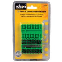 Rolson 30629 33pc x 25mm Security Bit Set