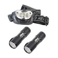 Rolson 2pc 9 LED Torch & Head Light