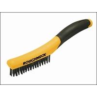 Roughneck Shoe Handle Wire Brush Soft Grip 250mm 10 inch