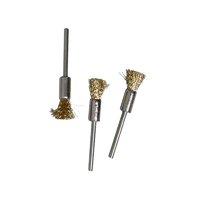 Rotacraft Brass Pencil Brushes, Pack Of 3, Silver