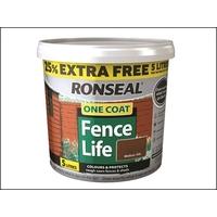 Ronseal One Coat Fencelife Medium Oak 4 Litre + 25% RSLFLMO4LAV
