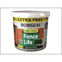 Ronseal One Coat Fencelife Forest Green 4 Litre + 25% RSLFLFG4LAV