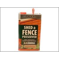 Ronseal Shed & Fence Wood Preservative Autumn Brown 5 Litre