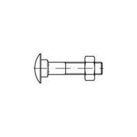 Round-head screw M12 220 mm Hex head DIN 603 Steel zinc galvanized 25 pc(s) TOOLCRAFT 111464