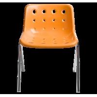 robin day polo 4 leg chair orange