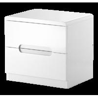 Rockefeller 2 Drawer Bedside Table - White