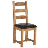 rosebery solid oak padded dining chair