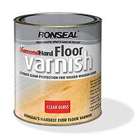 Ronseal Diamond Hard Floor Varnish Clear Satin 2.5L
