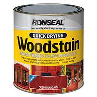 ronseal quick drying woodstain satin deep mahogany 25l