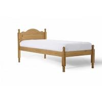 Roma Long Wooden Bed Frame Antique Single