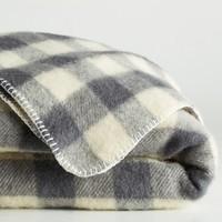 romu checked pure wool blanket