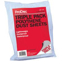 Rodo Rodo 12x9ft Polythene Dustsheets 3 Pack