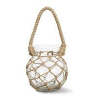 Round Glass & Jute Rope Macrame Pot