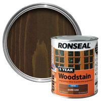 Ronseal Dark Oak High Satin Sheen Wood Stain 750ml