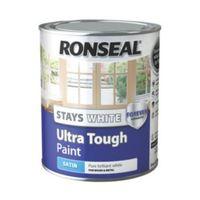 ronseal pure brilliant white satin wood metal paint 750ml