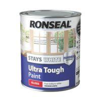 Ronseal Pure Brilliant White Gloss Wood & Metal Paint 750ml