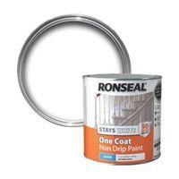 Ronseal Interior White Satin One Coat Non Drip Paint 2.5L