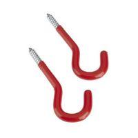 rothley plastic coated red steel screw in hook pack of 2