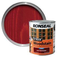 Ronseal Deep Mahogany High Satin Sheen Wood Stain 750ml