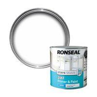 Ronseal Interior White Satin Primer & Paint 2.5L