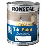 Ronseal Tile Paints White Satin Tile Paint 750ml