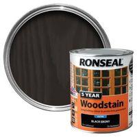 Ronseal Ebony High Satin Sheen Wood Stain 750ml