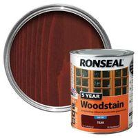 Ronseal Teak High Satin Sheen Wood Stain 750ml