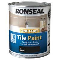 Ronseal Tile Paints Black Satin Tile Paint 750ml
