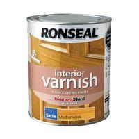 Ronseal Interior Diamond Hard Medium Oak Satin Interior Varnish 750ml