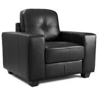 roma leather armchair black