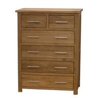 rohan oak 2 over 4 chest of drawers