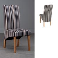 roma stripe fabric dining chair