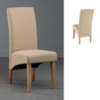 roma cream fabric dining chair