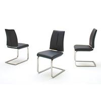 Ronja Dining Chair In Black With PU Leather Seat