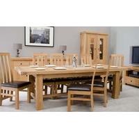 rondeau solid oak grand extending dining table