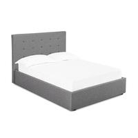 Rother Standard King Size Bed In Upholstered Grey Fabric