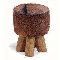 ROUND COWHIDE STOOL