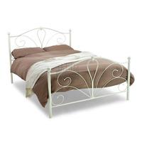 romance metal bed frame double standard ivory