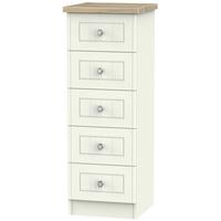 Rome Bordeaux Oak with Cream Ash Chest of Drawer - 5 Drawer Locker