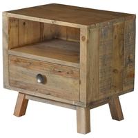 rovico rustico pine 1 drawer beside table