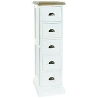 Rovico Walworth White Brush Tall 5 Chest of Drawer