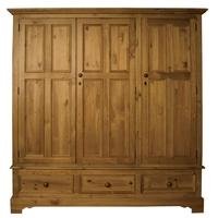 rossendale pine wardrobe triple 3 doors 3 drawers