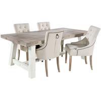 Rovico Furbeck Extending Dining Set with 4 Stellar Fabric Chairs