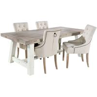 rovico furbeck extending dining set with 4 stellar fabric chairs