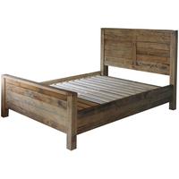 rovico rustico pine 5ft king size bedstead with timber headboard