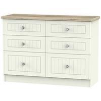 rome bordeaux oak with cream ash chest of drawer 6 drawer midi