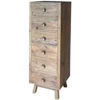 rovico rustico pine tall 6 chest of drawer