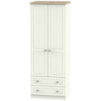 rome bordeaux oak with cream ash wardrobe tall 2ft 6in with 2 drawer