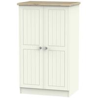 Rome Bordeaux Oak with Cream Ash Wardrobe - 2ft 6in Plain Midi