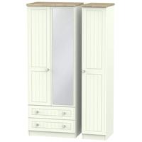 rome bordeaux oak with porcelain ash triple wardrobe tall with 2 drawe ...